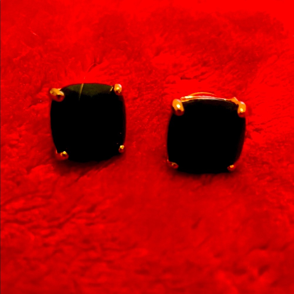 Elegant Black and Gold Stud Earrings